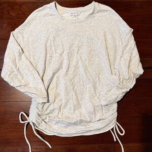 Athleta Ruched Light Gray Women's Sweatshirt